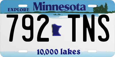 MN license plate 792TNS