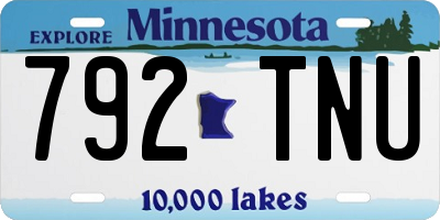 MN license plate 792TNU