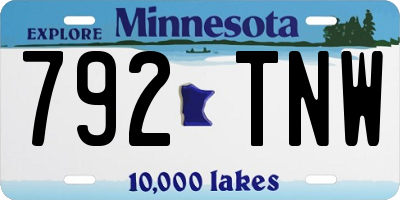 MN license plate 792TNW