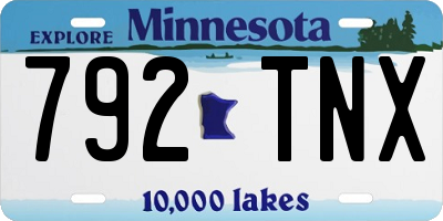 MN license plate 792TNX