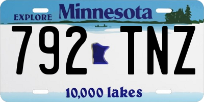 MN license plate 792TNZ