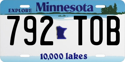 MN license plate 792TOB