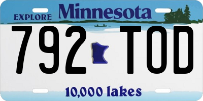 MN license plate 792TOD
