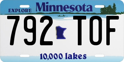 MN license plate 792TOF