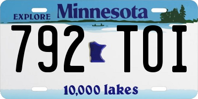 MN license plate 792TOI