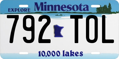 MN license plate 792TOL
