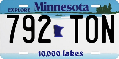 MN license plate 792TON