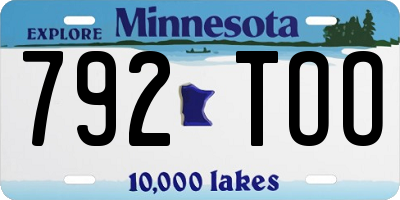 MN license plate 792TOO