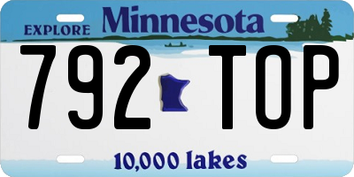 MN license plate 792TOP