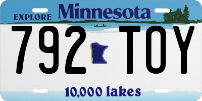 MN license plate 792TOY