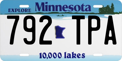 MN license plate 792TPA