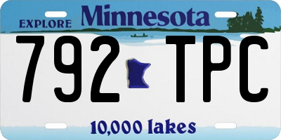 MN license plate 792TPC