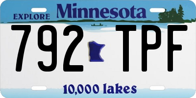 MN license plate 792TPF