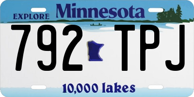 MN license plate 792TPJ
