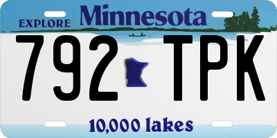 MN license plate 792TPK