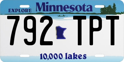 MN license plate 792TPT