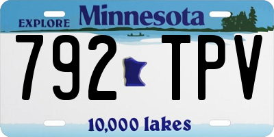 MN license plate 792TPV