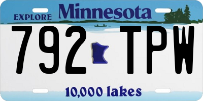 MN license plate 792TPW