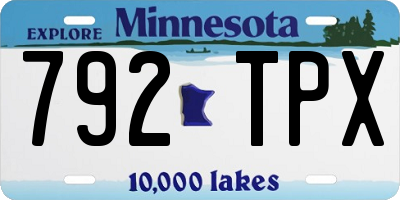 MN license plate 792TPX