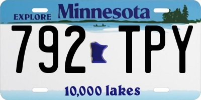 MN license plate 792TPY