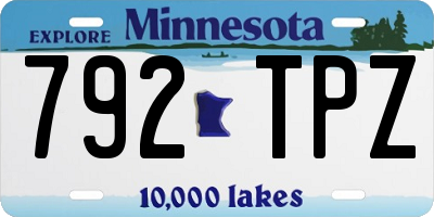 MN license plate 792TPZ