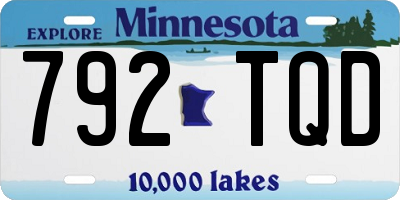 MN license plate 792TQD