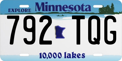 MN license plate 792TQG