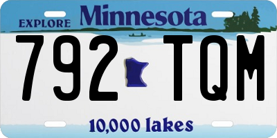 MN license plate 792TQM