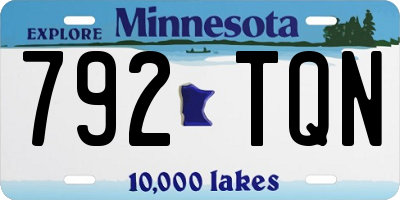 MN license plate 792TQN