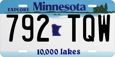 MN license plate 792TQW