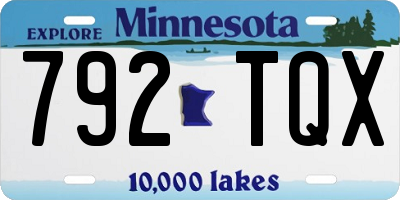 MN license plate 792TQX