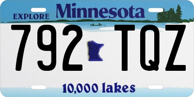 MN license plate 792TQZ