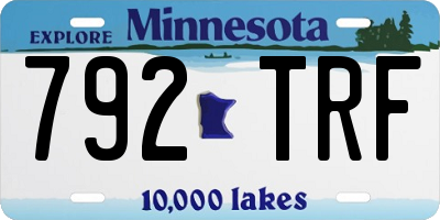 MN license plate 792TRF