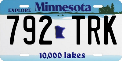 MN license plate 792TRK