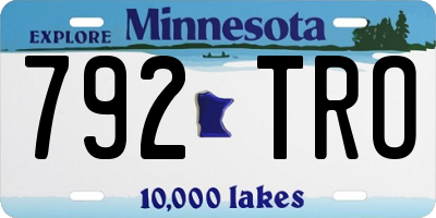 MN license plate 792TRO