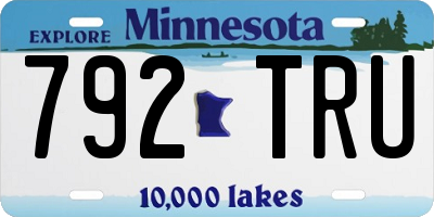 MN license plate 792TRU