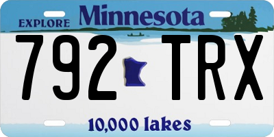 MN license plate 792TRX