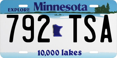 MN license plate 792TSA