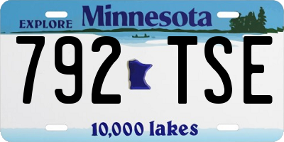 MN license plate 792TSE
