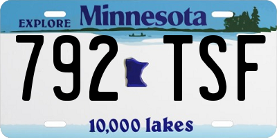 MN license plate 792TSF