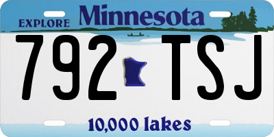 MN license plate 792TSJ