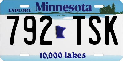 MN license plate 792TSK
