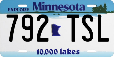 MN license plate 792TSL