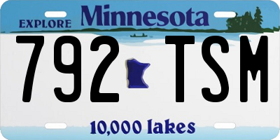 MN license plate 792TSM