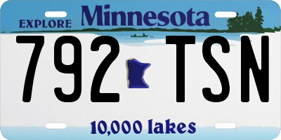 MN license plate 792TSN