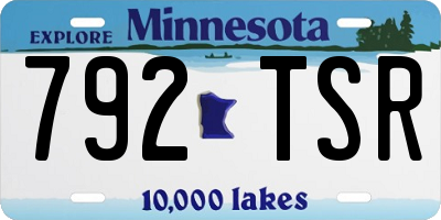MN license plate 792TSR