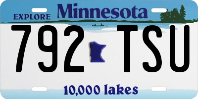 MN license plate 792TSU
