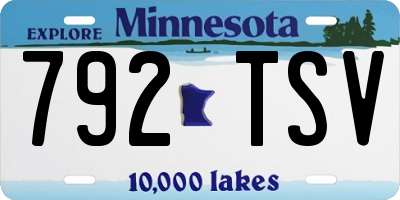 MN license plate 792TSV