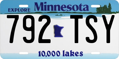 MN license plate 792TSY