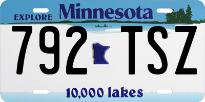MN license plate 792TSZ